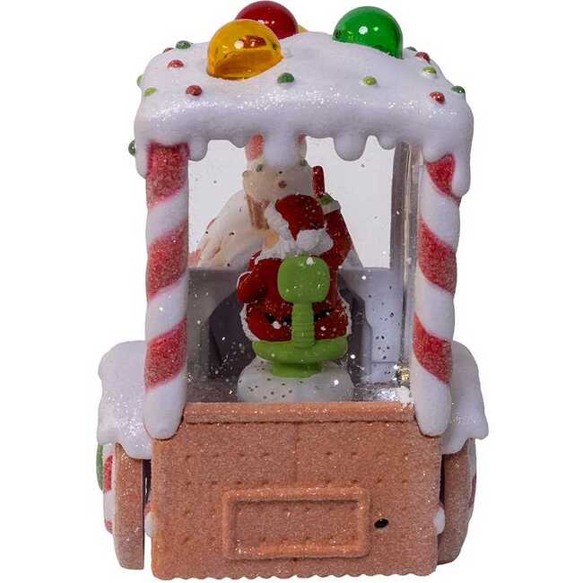 7.5-Inch Battery Operated USB LED Lighted Santa Train Lantern with Spinning Glitter Water. - Other Accents - 4