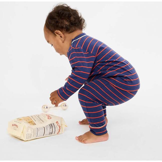 Andy Baby Legging, Navy Fine Stripe - Leggings - 5