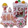 7.5-Inch Battery Operated USB LED Lighted Santa Train Lantern with Spinning Glitter Water. - Other Accents - 7