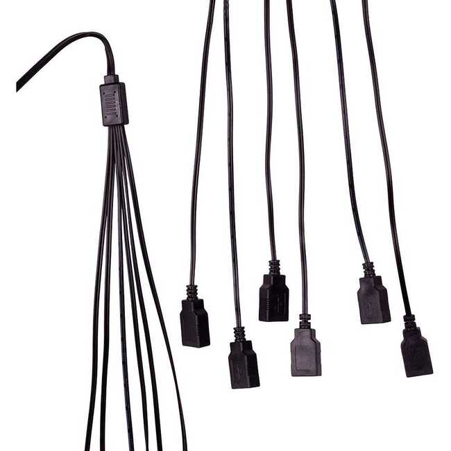 6-Foot USB Power Extension Cord+ with Black Wire and 6 Ports - Other Accents - 2