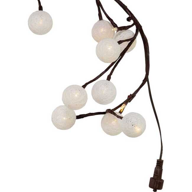 6-Foot Brown Garland Warm White Cotton Ball 48 Light LED - Garlands - 2