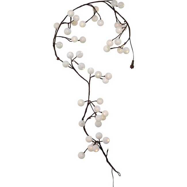 6-Foot Brown Garland Warm White Cotton Ball 48 Light LED - Garlands - 3