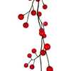 6-Foot Green Garland with 48 Red LED and Red Ball Lights - Other Accents - 2 - thumbnail