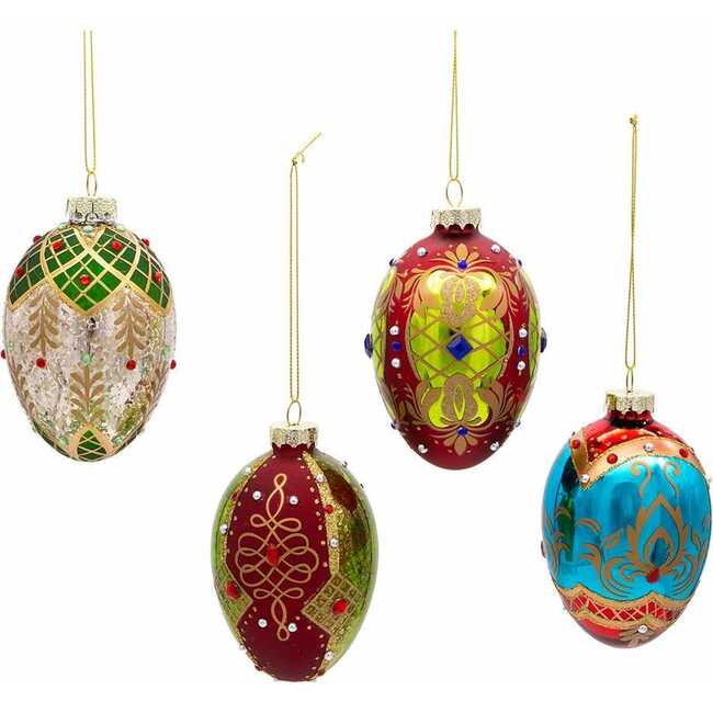65MM Glass Egg Ornaments, 4 Piece Set - Ornaments - 2