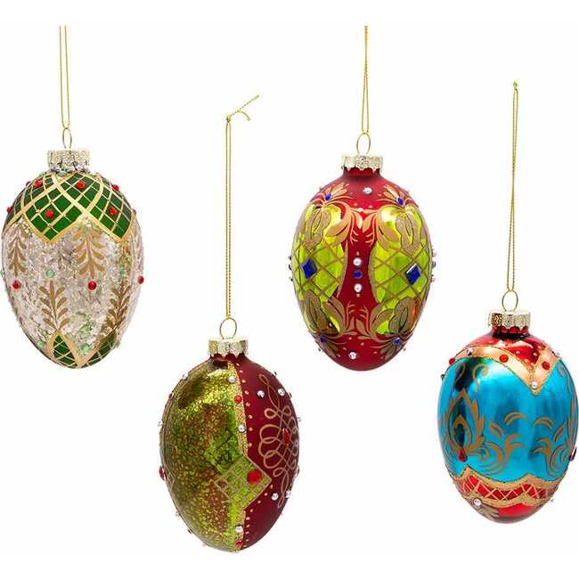 65MM Glass Egg Ornaments, 4 Piece Set - Ornaments - 3