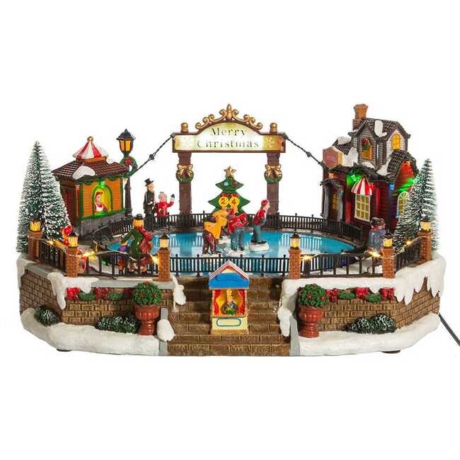 6.5-Inch LED Musical Ice Hockey Rink Table Piece