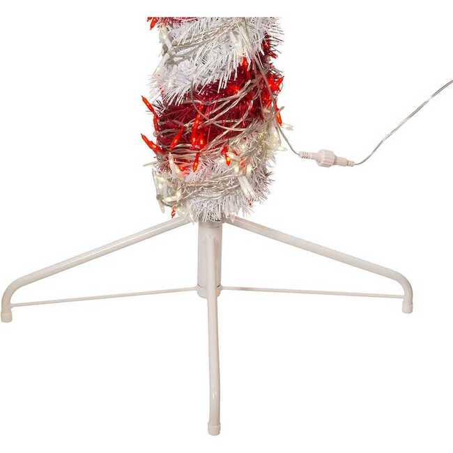 6-Foot Pre-Lit Red and White LED Tinsel Candy Cane - Other Accents - 6