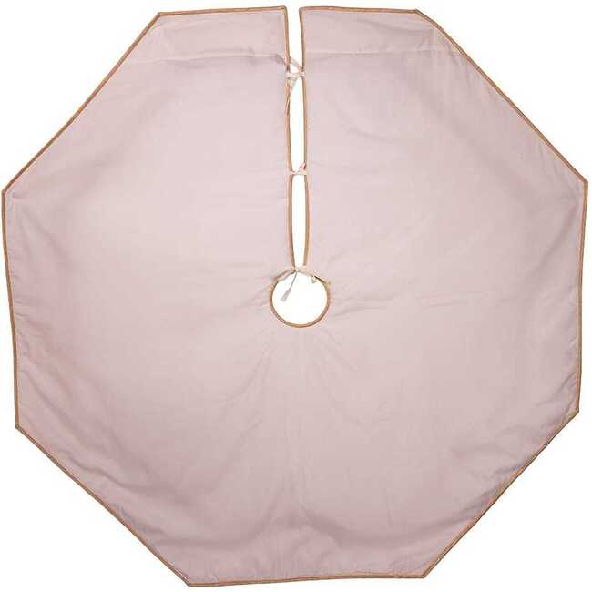 60-Inch Ivory Dupion With Center Quilting and Embroidered Border Tree Skirt - Tree Skirts - 2