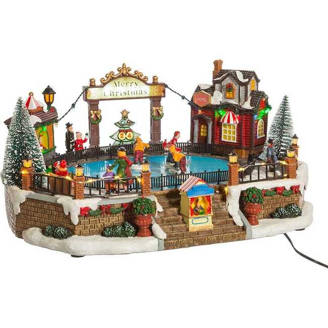 6.5-Inch LED Musical Ice Hockey Rink Table Piece - Other Accents - 2