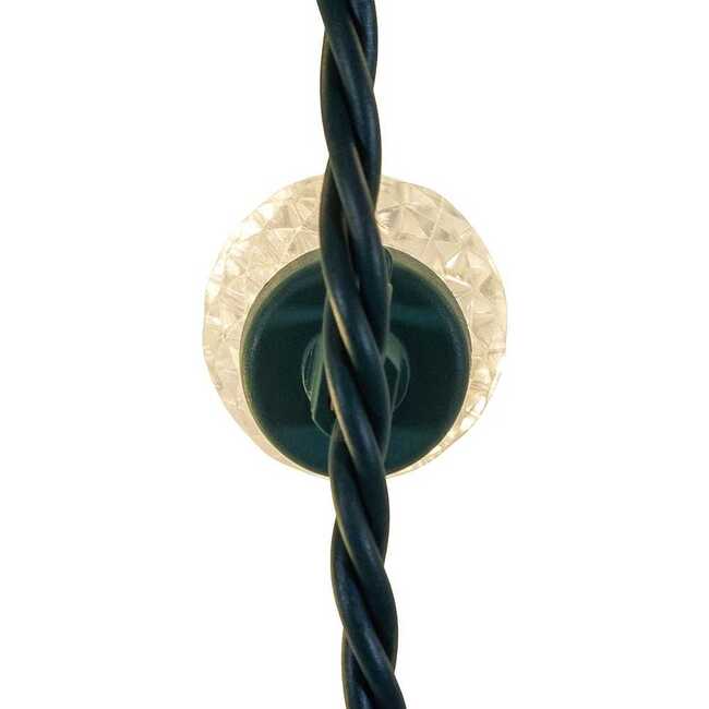 66-Foot UL 100-Light Warm White LED Faceted C9 Green Wire String Lights - Other Accents - 5