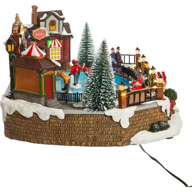 6.5-Inch LED Musical Ice Hockey Rink Table Piece - Other Accents - 3