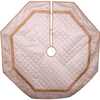 60-Inch Ivory Dupion With Center Quilting and Embroidered Border Tree Skirt - Tree Skirts - 3