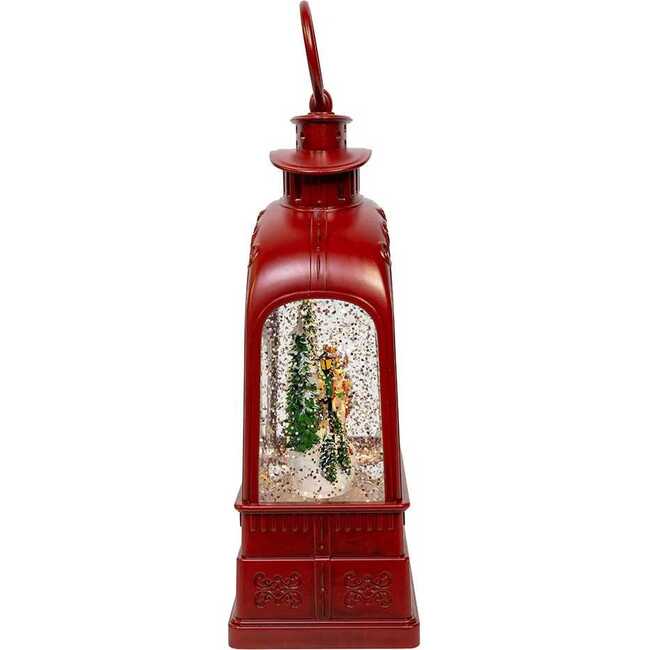 6.5-Inch Battery Operated USB LED Lighted Santa on Sleigh Lantern with Spinning Glitter Water - Other Accents - 2