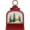 6.5-Inch Battery Operated USB LED Lighted Santa on Sleigh Lantern with Spinning Glitter Water - Other Accents - 3