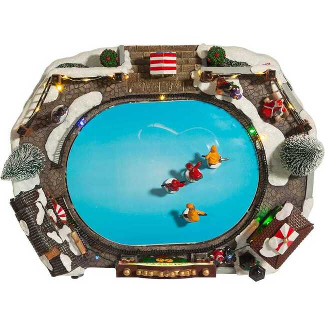 6.5-Inch LED Musical Ice Hockey Rink Table Piece - Other Accents - 6
