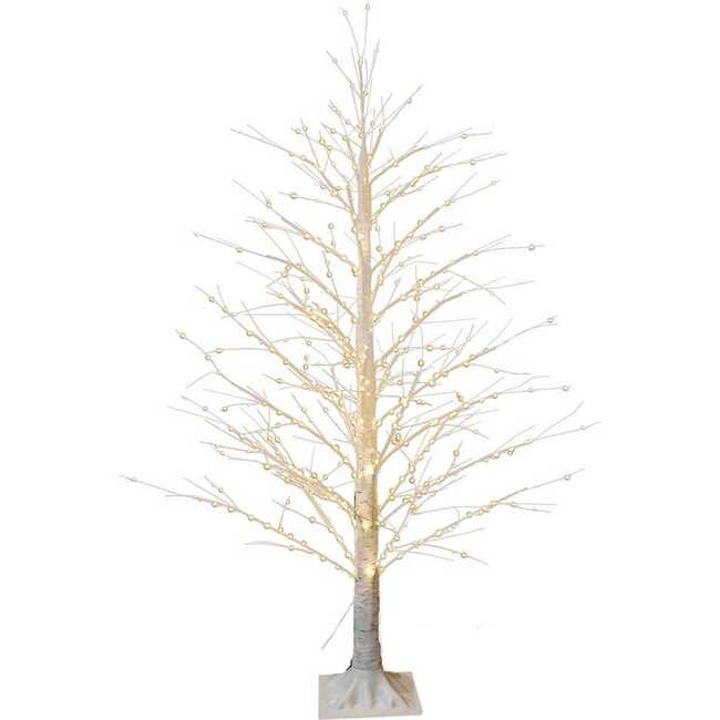 5-Foot White Birch Twinkle Warm White Fairy LED Twig Tree