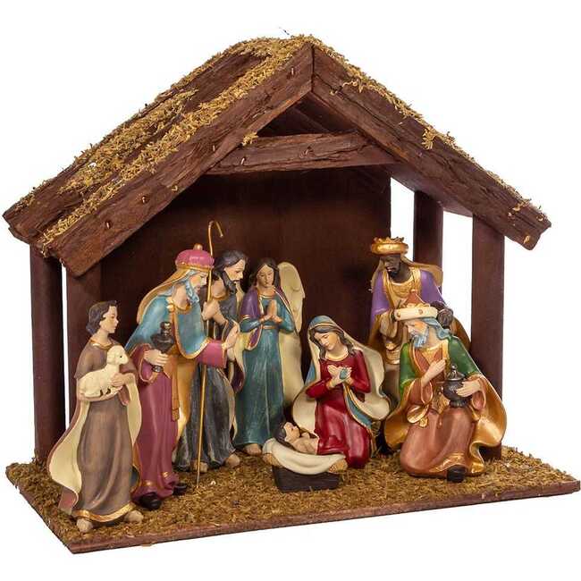 6.25-Inch Nativity Set with 11-Inch Stable, 8 Piece Set - Other Accents - 2
