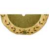 54-Inch Green and Gold Holly Leaves Embroidered Treeskirt - Tree Skirts - 1 - thumbnail