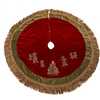 50-Inch Burgundy Ribbon Trees Tree skirt with Green Tassel Border - Tree Skirts - 2