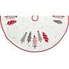 50-Inch Ivory, Green and Red Tree Embroidered Tree Skirt - Tree Skirts - 1 - thumbnail