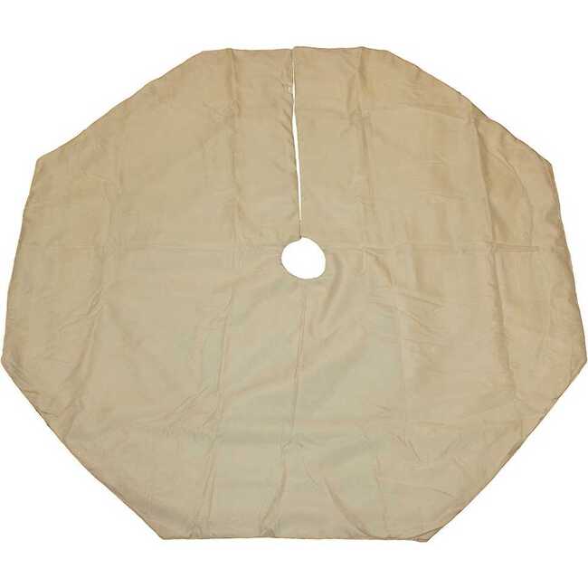 54-Inch Ivory Treeskirt with Gold Pinecones - Tree Skirts - 3