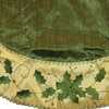 54-Inch Green and Gold Holly Leaves Embroidered Treeskirt - Tree Skirts - 2