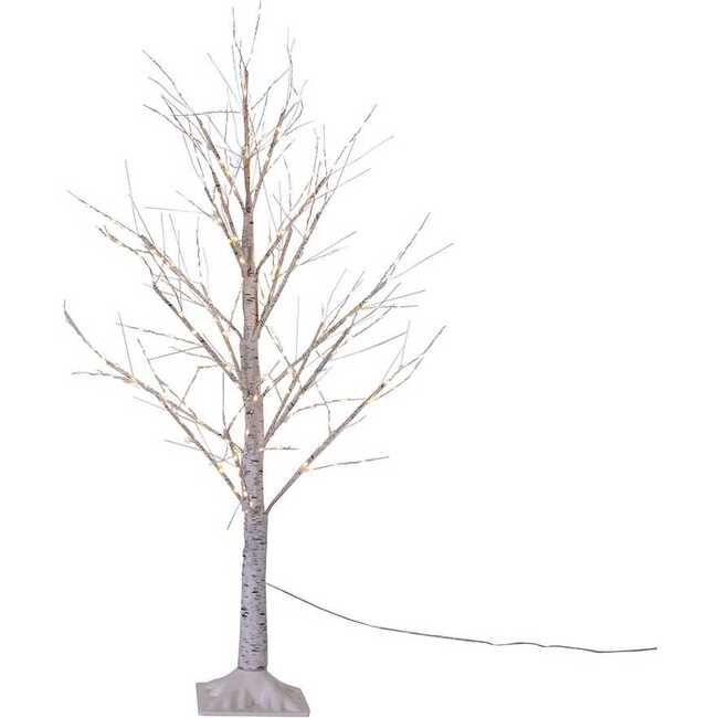 4-Foot White Branch Twinkle Warm White Fairy LED Twig Tree