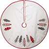 50-Inch Ivory, Green and Red Tree Embroidered Tree Skirt - Tree Skirts - 2