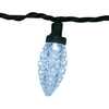 50-Foot UL 100-Light Cool White LED Faceted C9 Green Wire String Lights - Other Accents - 3