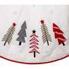 50-Inch Ivory, Green and Red Tree Embroidered Tree Skirt - Tree Skirts - 3