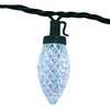 50-Foot UL 100-Light Cool White LED Faceted C9 Green Wire String Lights - Other Accents - 4