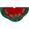 48-Inch Velvet Red with Green Leaves Applique Tree skirt - Tree Skirts - 1 - thumbnail