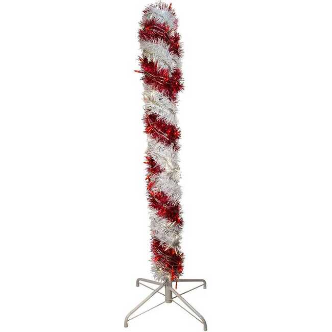 4-Foot Pre-Lit Red and White LED Tinsel Candy Cane - Other Accents - 2