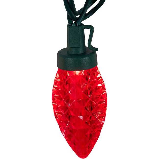 50-Foot UL 100-Light Multicolor LED Faceted C9 Green Wire String Lights - Other Accents - 5