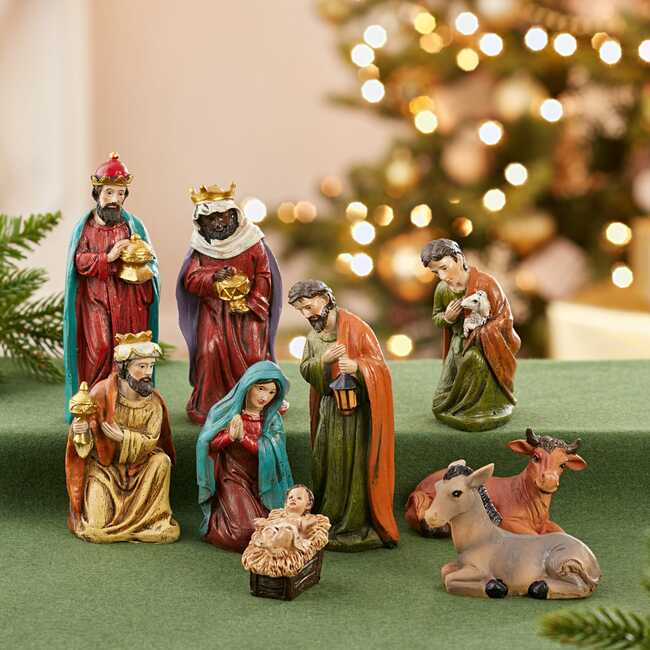 5-inch Resin Nativity, 9 Piece Set - Other Accents - 6