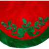 48-Inch Velvet Red with Green Leaves Applique Tree skirt - Tree Skirts - 3