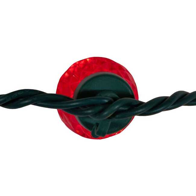 50-Foot UL 100-Light Multicolor LED Faceted C9 Green Wire String Lights - Other Accents - 7