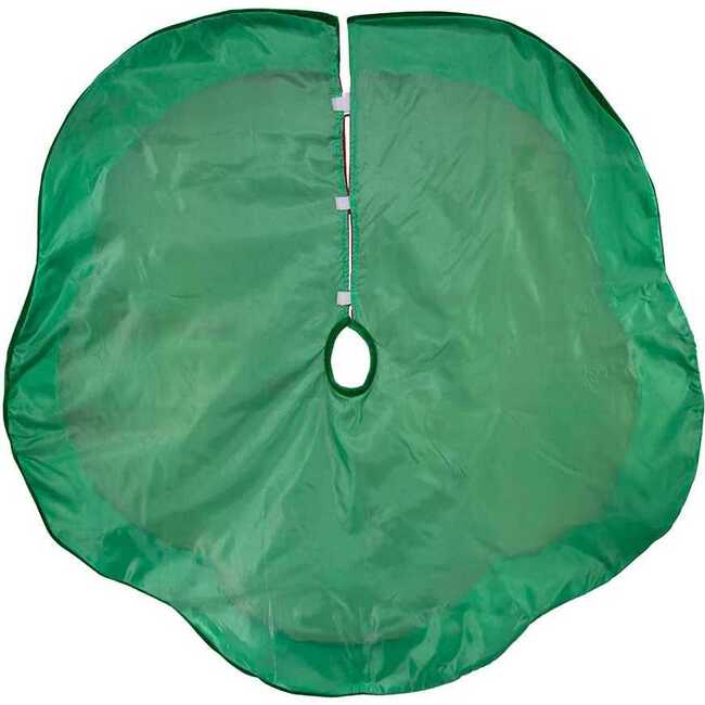 48-Inch Velvet Red with Green Leaves Applique Tree skirt - Tree Skirts - 4