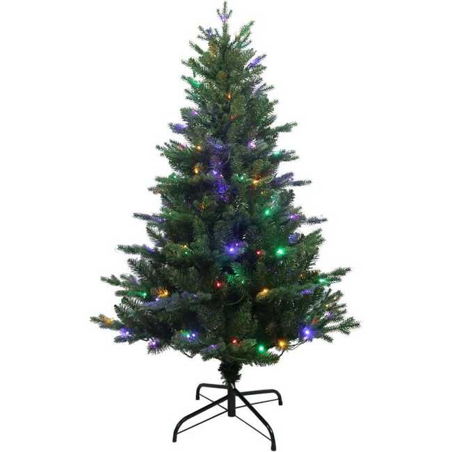 4.5-Foot Pre-Lit Multi-Colored LED Jackson Pine Tree