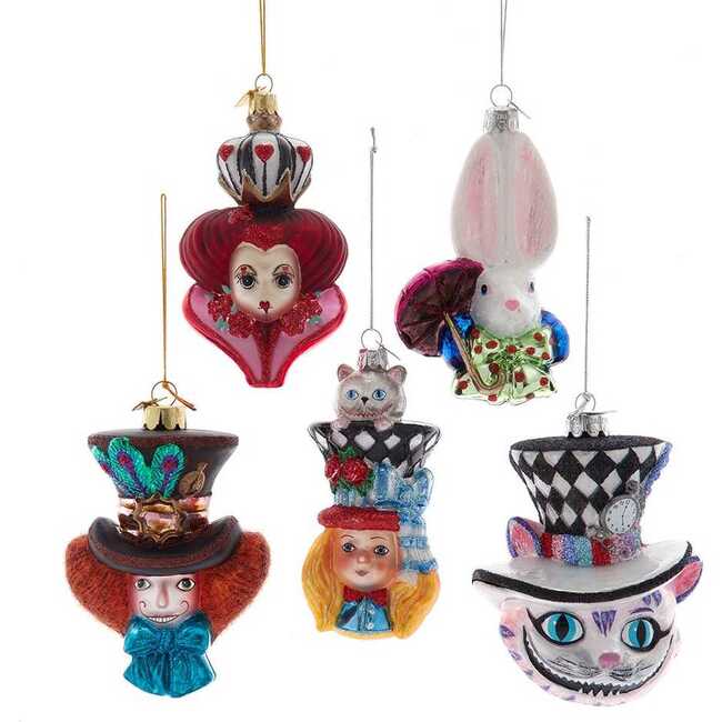 4.5-5-Inch Noble Gems Glass Alice Characters Ornaments