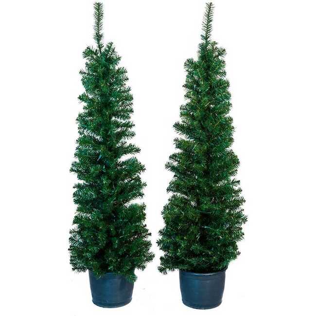 5-Foot Pre-Lit Potted Tree Set (Set of 2 Trees) - Other Accents - 3