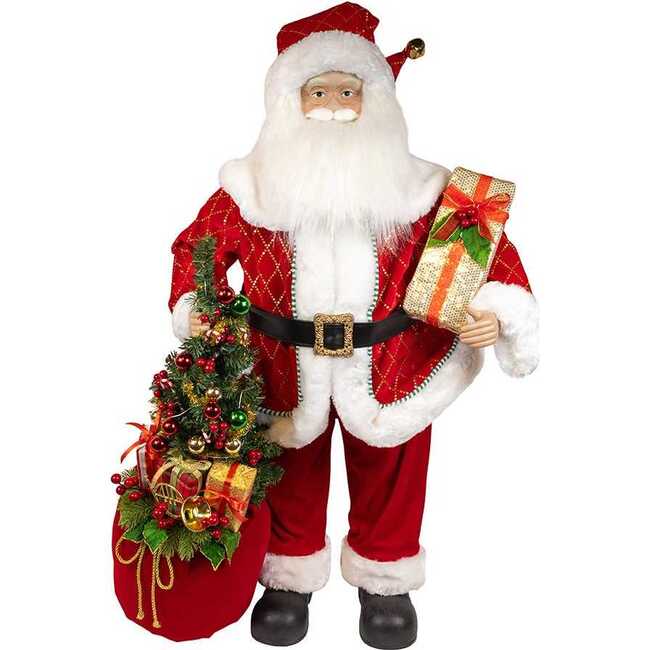 36-Inch Kringles Battery-Operated Santa With Bag and Tree