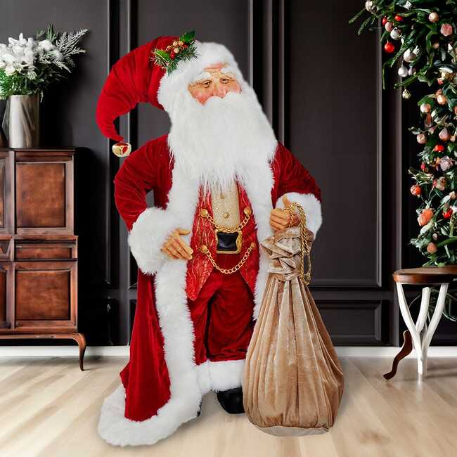40-Inch Jacqueline Kent Traditional Santa With Bag - Other Accents - 2