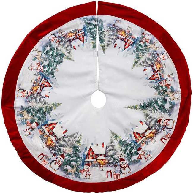 48 Inch Velvet Beaded Tree Skirt - Tree Skirts - 3