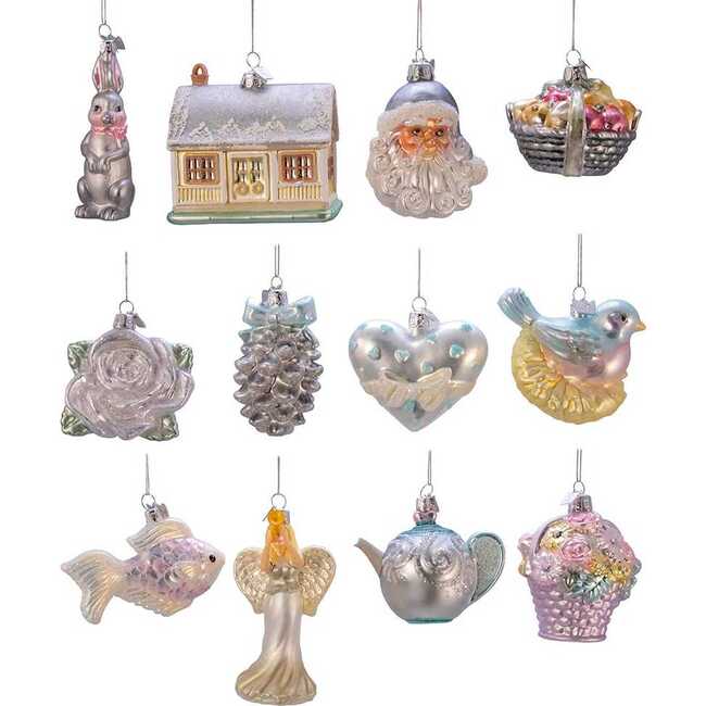 3-4.375-Inch Noble Gems Newlywed's Glass Tree Box, Set of 12