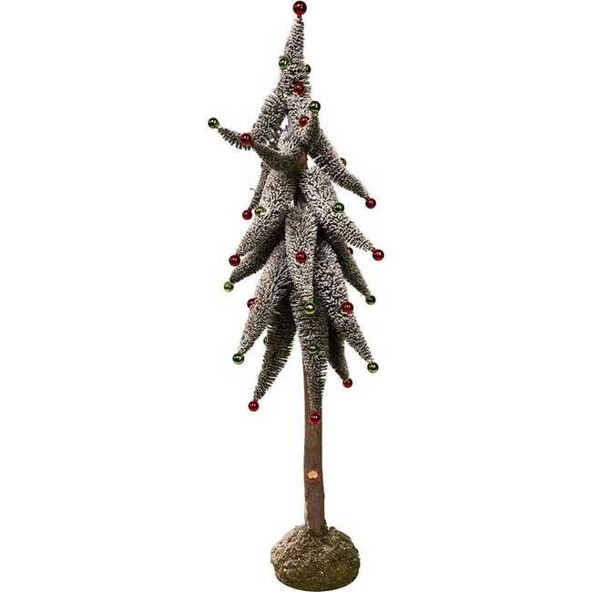 36-Inch Snowy Curly Green Tree with Mini Bells - Other Accents - 4