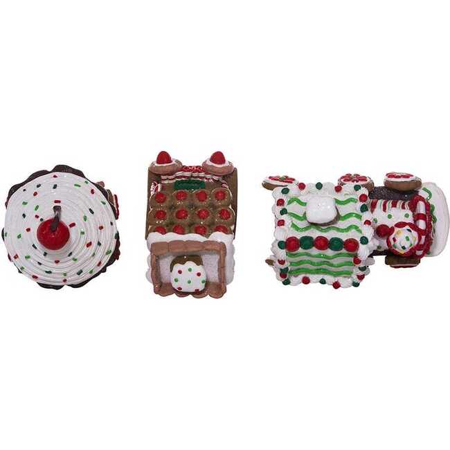 4.3-Inch Claydough 3D LED Gingerbread Train Set of 3 Pieces - Other Accents - 5