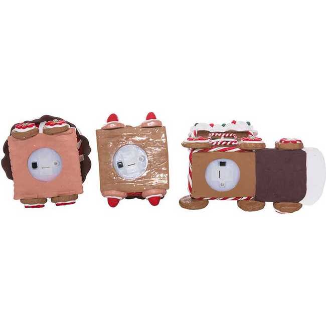 4.3-Inch Claydough 3D LED Gingerbread Train Set of 3 Pieces - Other Accents - 6