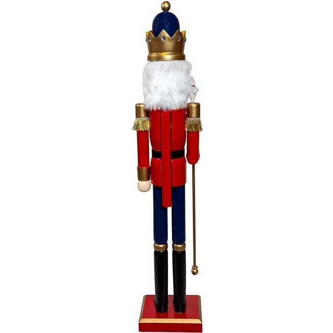 36-Inch Wooden Red and Blue King Nutcracker - Nutcrackers - 5