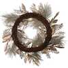 24-Inch Silver and Gold Champagne Rattan Wreath - Wreaths - 2